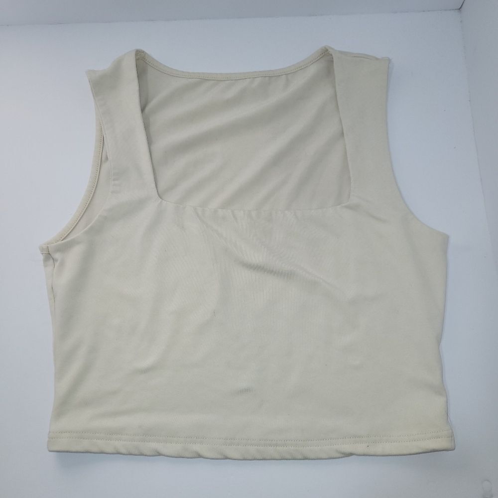 Womens Size Large Cream Off White Sleeveless Tank Top